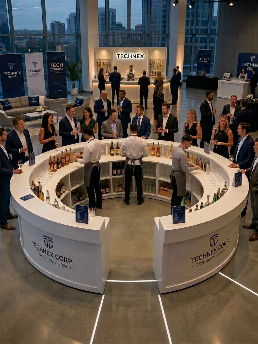 Noleggio Banco Bar Circolare ø 4.5m (Personalizzabile) | Corporate