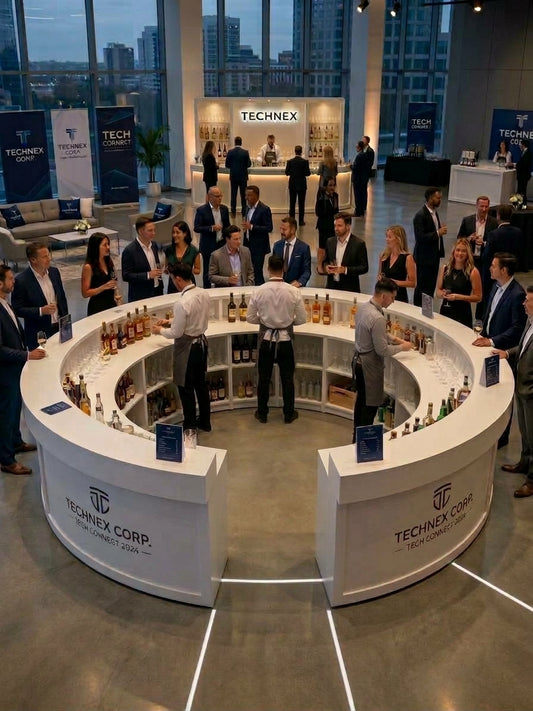 Noleggio Banco Bar Circolare ø 4.5m (Personalizzabile) | Corporate