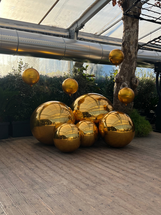 Noleggio Sfere a specchio gonfiabili in pvc | Colore Oro